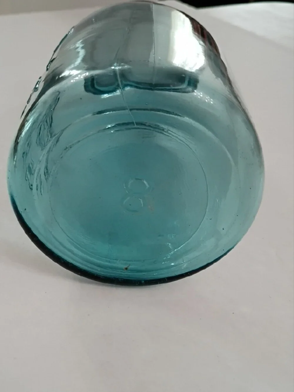 Perfect Mason Aqua Glass Storage Jar with Vintage Lid